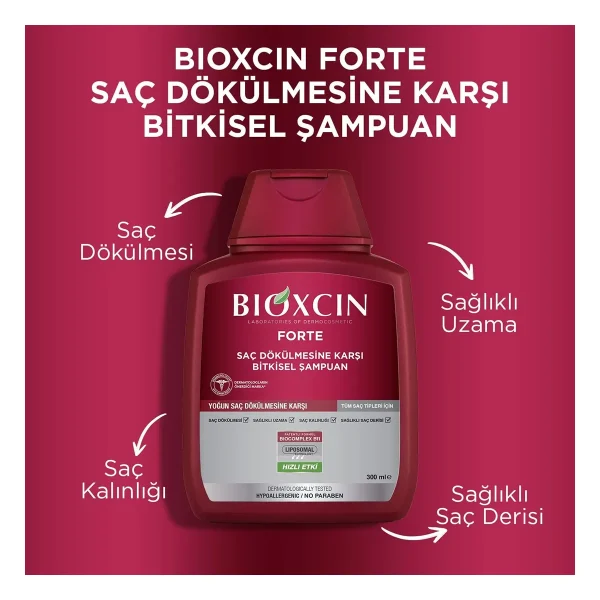 Bioxcin Forte Şampuan 300 ml - Yoğun Saç Dökülmesine Karşı