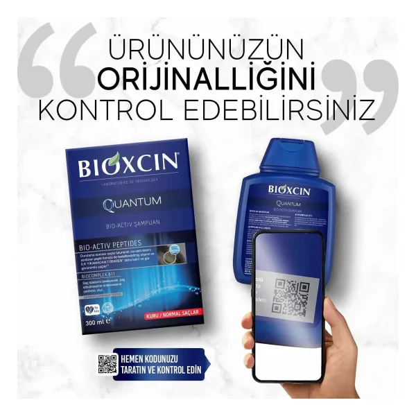 Bioxcin Quantum Şampuan Kuru ve Normal Saçlar İçin–3x300 ml