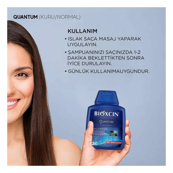 Bioxcin Quantum Şampuan Kuru ve Normal Saçlar İçin–3x300 ml