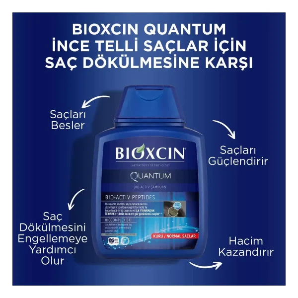 Bioxcin Quantum Şampuan Kuru ve Normal Saçlar İçin–3x300 ml